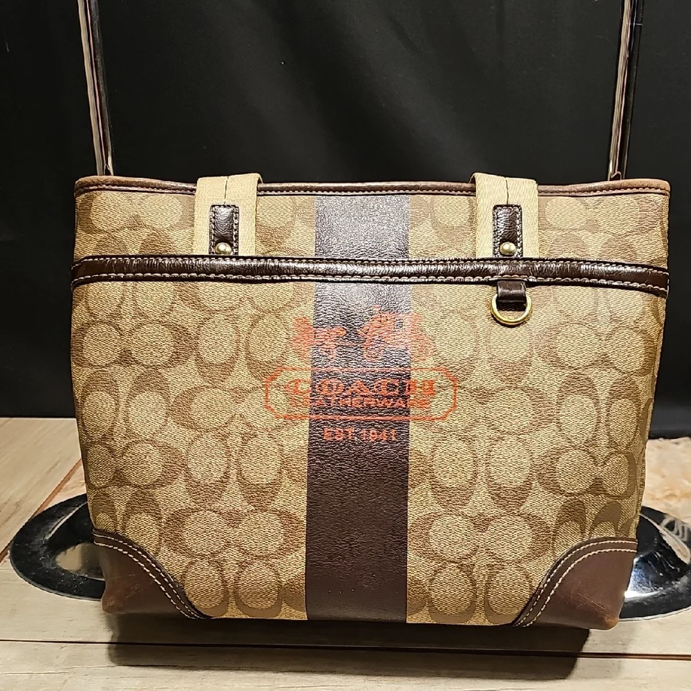 Coach Tan and Brown Men's Messenger Bag